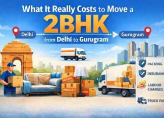 What It Actually Costs to Move a 2BHK from Delhi to Gurugram 