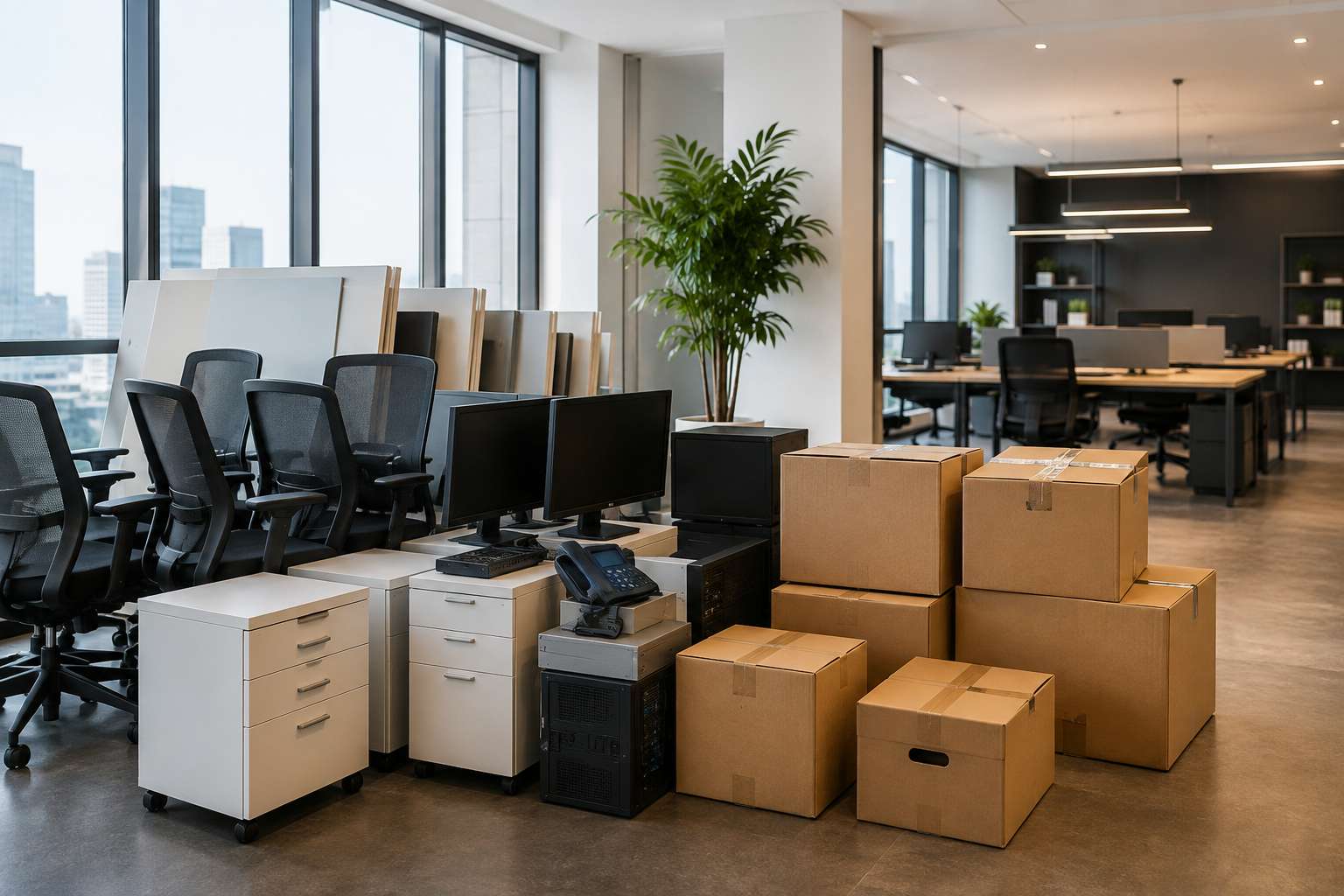 Office Downsizing or Hybrid Work Shift How to Store Office Furniture & Hardware Without Wasting Money