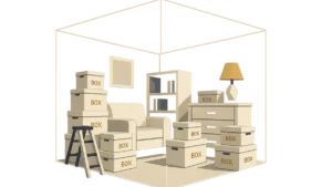 Illustration for the article "Effective Use of Storage Units During Home Renovation"