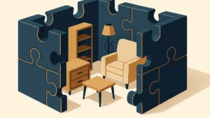 Illustration for the article "How to Securely Store Furniture During Home Shifting"
