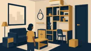 Illustration for the article "Optimize Storage Space in Small Indian Apartments Effectively"