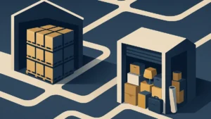 Illustration for the article "Warehouse Storage vs. Self Storage: Choosing for Your Business"