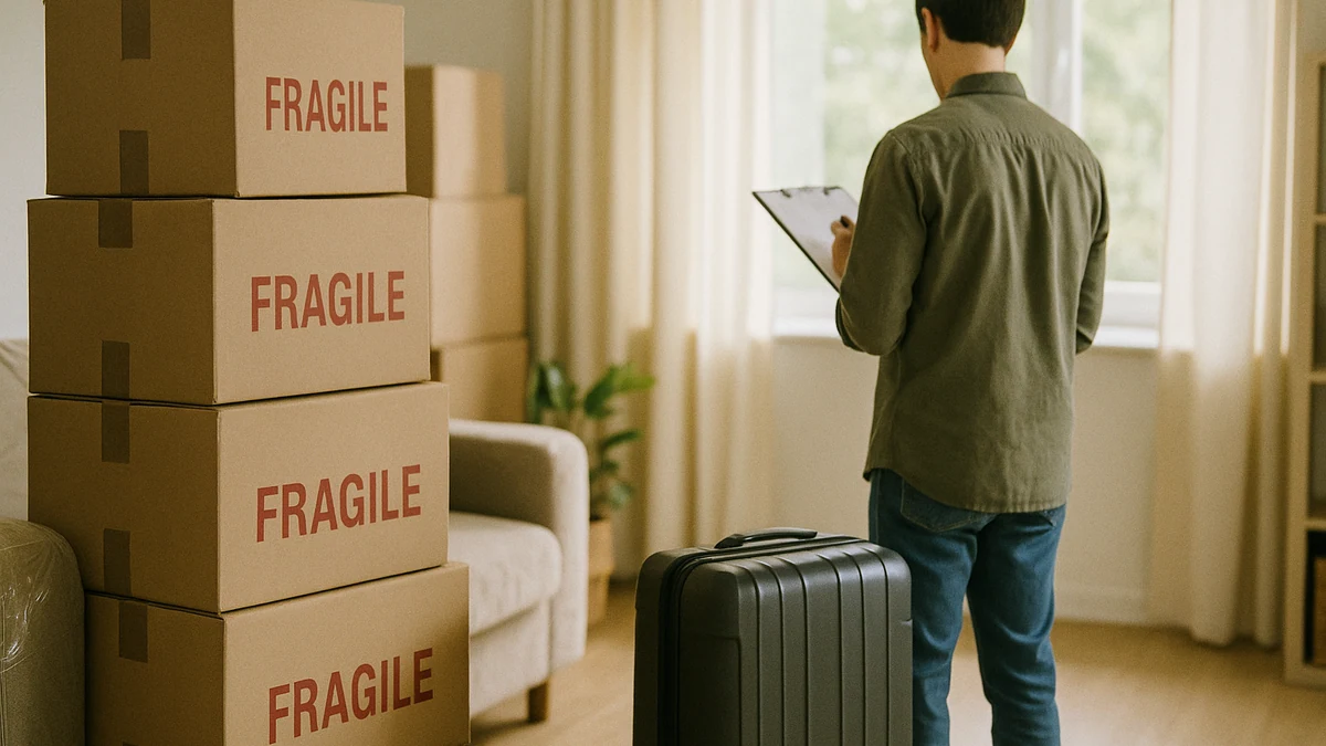 Illustration for the article "10 Essential Packing Tips for a Stress-Free Move"