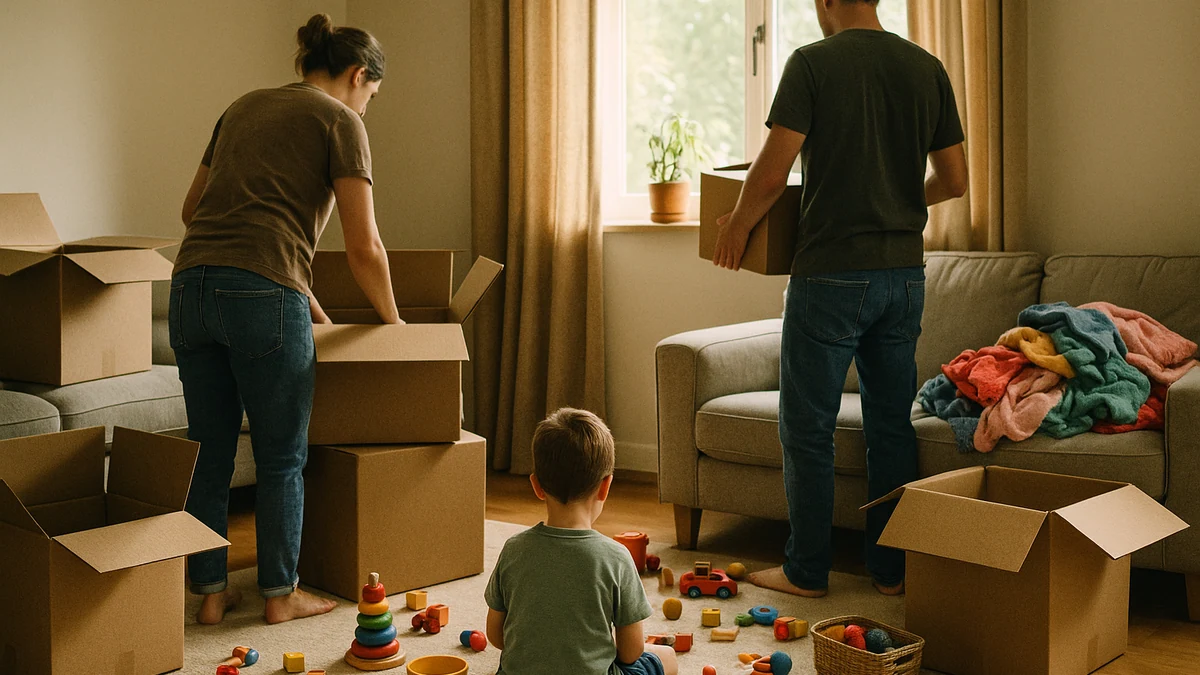 Illustration for the article "7 Essential Packing Tips for Relocating with Children"