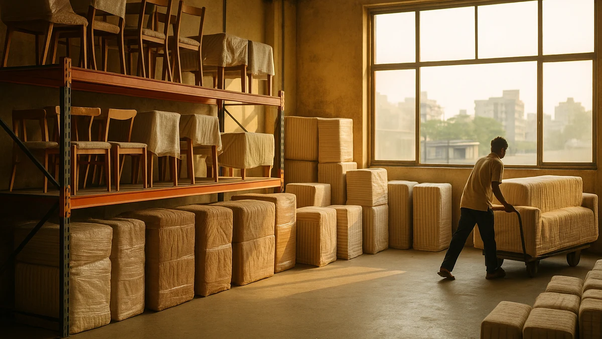 Illustration for the article "Furniture Storage in Mumbai: Essential Guide for Home Renovation"