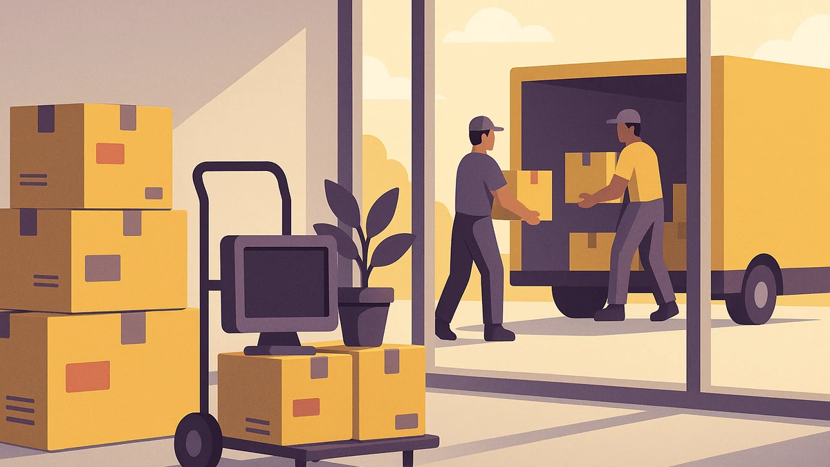 Illustration for the article "Office Relocation Checklist for a Smooth Move Across India"