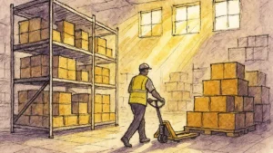 Illustration for the article "Warehouse Storage in Mumbai: Costs and Business Solutions"